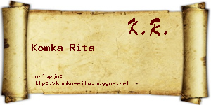 Komka Rita névjegykártya