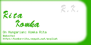 rita komka business card